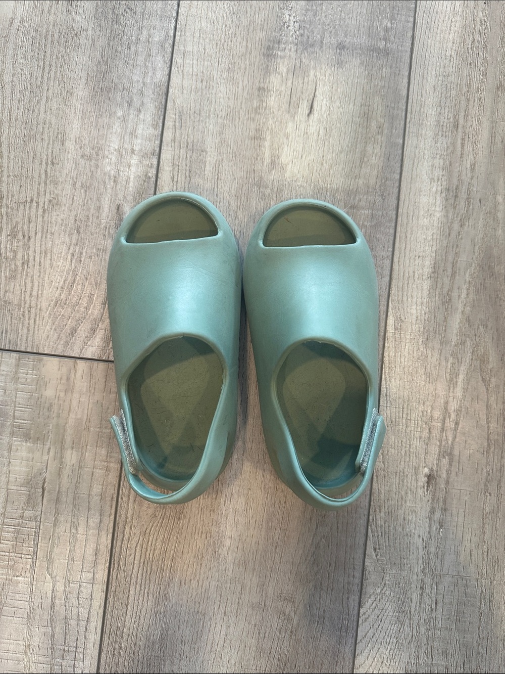 Kids Slide-On Sandals in Mint Green with Back Strap